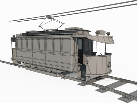 Retro carrying tram Model 3D