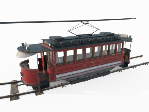 Retro carrying tram Model 3D