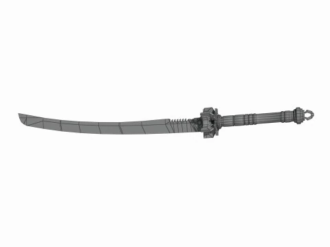 Science fiction style samurai sword 3D Model