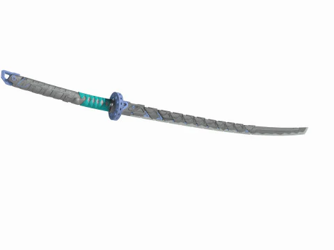 Samurai-zwaard in Wasteland-stijl 3D Model