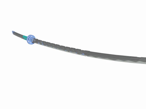 Wasteland style samurai sword 3D Model