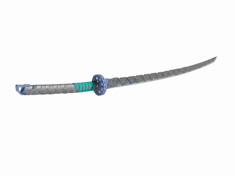 Wasteland style samurai sword 3D Model