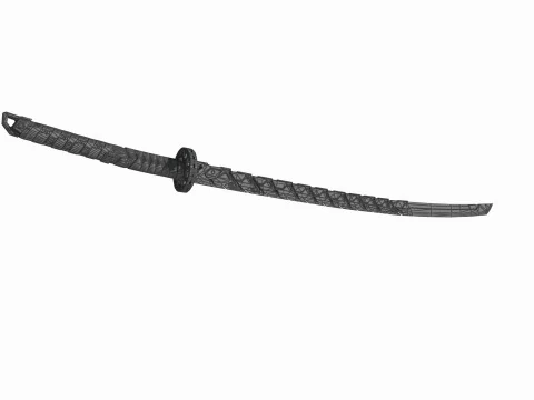 Wasteland style samurai sword 3D Model
