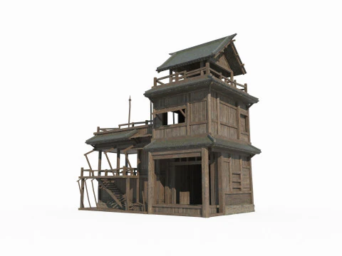 Asian Ancient Architecture Shop Workshop 3D Model