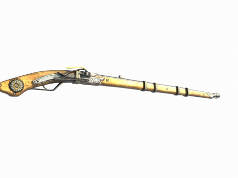 Ancient weapon matchlock 3D Модель