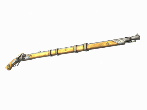 Ancient weapon matchlock 3D मॉडल