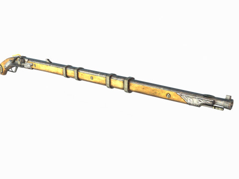Ancient weapon matchlock 3D मॉडल