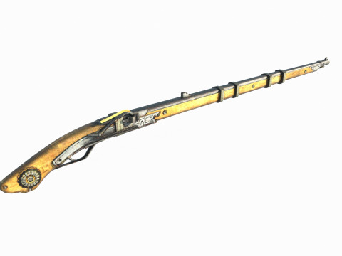 Ancient weapon matchlock 3D मॉडल