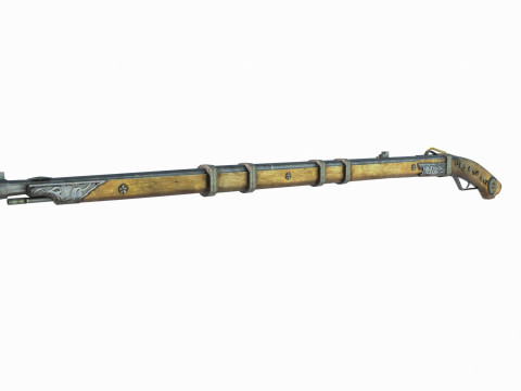 Ancient weapon matchlock 3D मॉडल