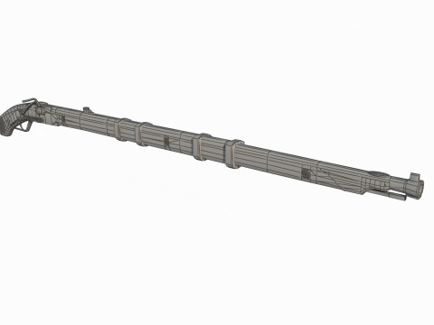 Ancient weapon matchlock 3D मॉडल
