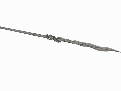 Ancient cold weapon long spear Modello 3D