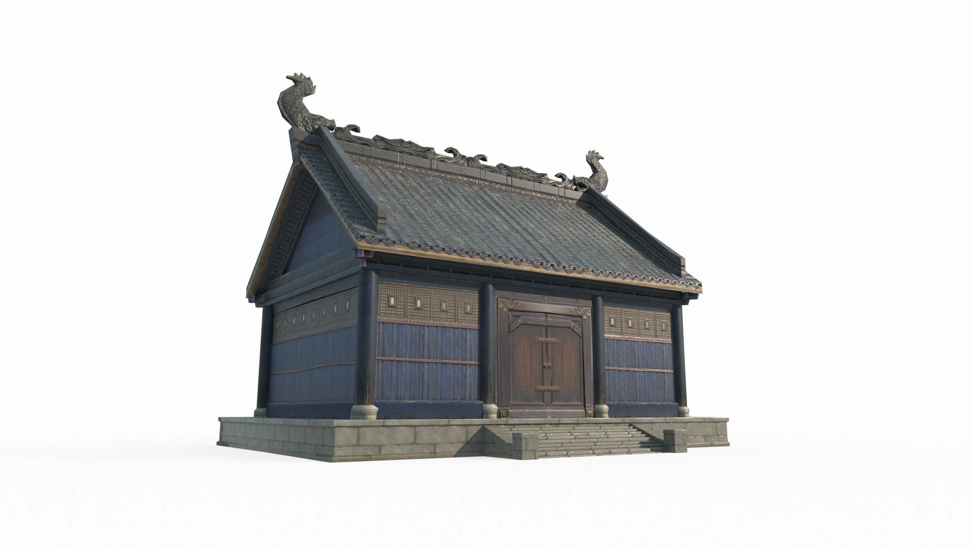 Asian ancient architecture palace 3D Model .c4d .max .obj .3ds .fbx .stl .blend