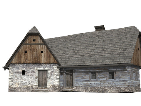 Medieval architectural houses Modelo 3D