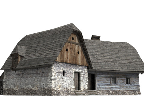 Medieval architectural houses 3D 模型