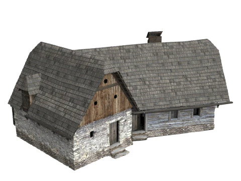 Medieval architectural houses 3D Model