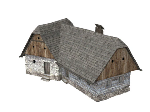 Medieval architectural houses 3D Model