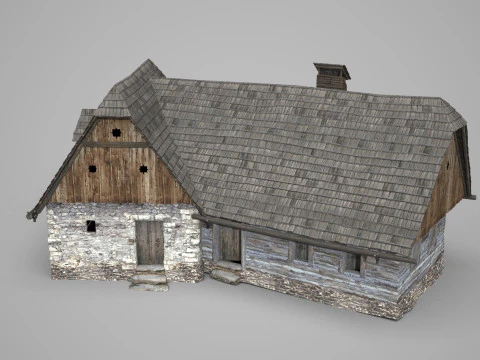 Medieval architectural houses 3D Model