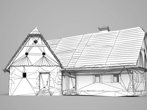 Medieval architectural houses 3D Model