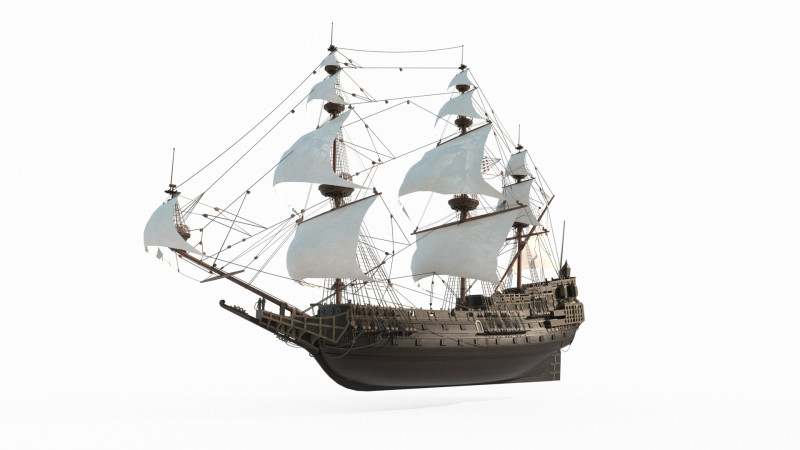 Ancient large sailboats 3D Model .c4d .max .obj .3ds .fbx .stl .blend 
