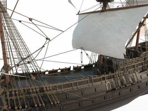 Ancient large sailboats 3D Model