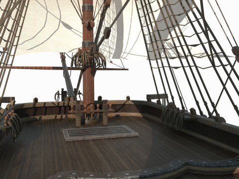 Ancient large sailboats 3D Model
