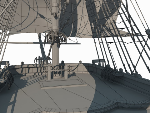 Ancient large sailboats 3D Model