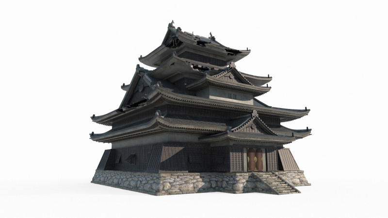 The dilapidated imperial city of ancient Asian architecture Modelo 3D .c4d .max .obj .3ds .fbx .stl .blend 