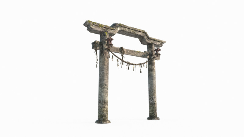 Ancient Asian architectural torii gates 3D 모델 .c4d .max .obj .3ds .fbx .stl .blend 