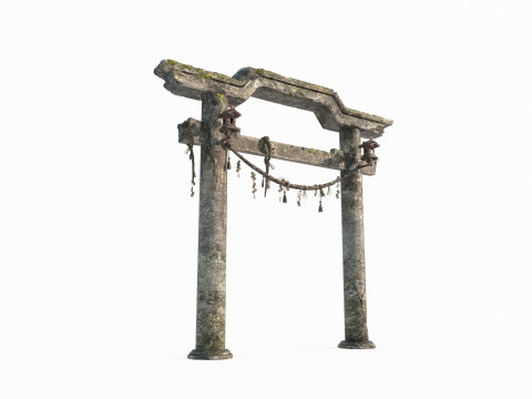 Ancient Asian architectural torii gates Modelo 3D