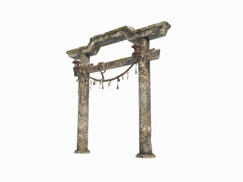 Ancient Asian architectural torii gates 3D 모델