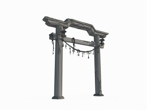 Ancient Asian architectural torii gates 3D 모델