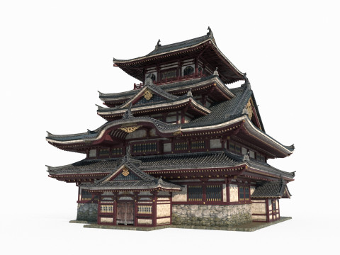 Large palaces and imperial cities in ancient Asian architecture Modèle 3D