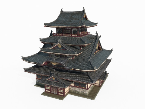 Large palaces and imperial cities in ancient Asian architecture Modèle 3D