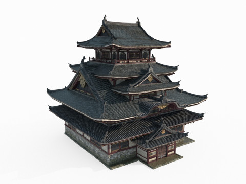 Large palaces and imperial cities in ancient Asian architecture Modèle 3D