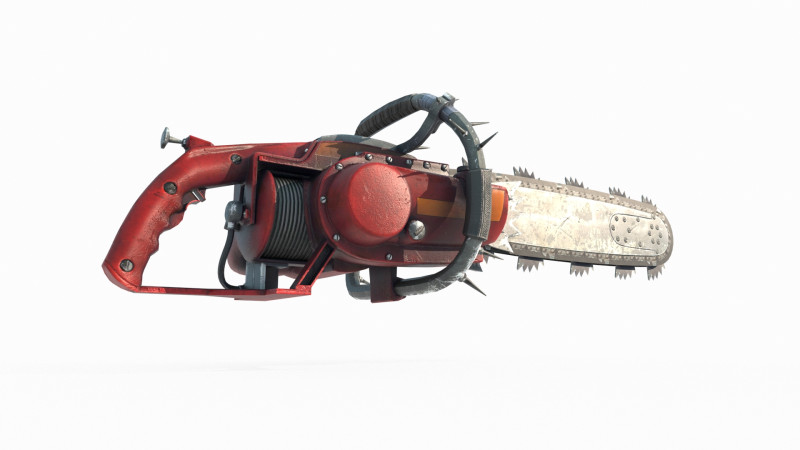 Fantasy style weapon chainsaw Model 3D .c4d .max .obj .3ds .fbx .stl .blend 