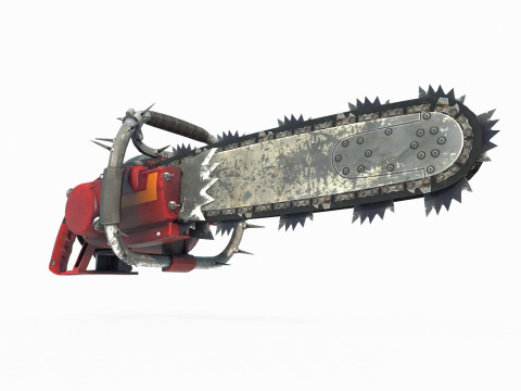 Fantasy style weapon chainsaw Model 3D