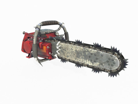 Fantasy style weapon chainsaw Model 3D
