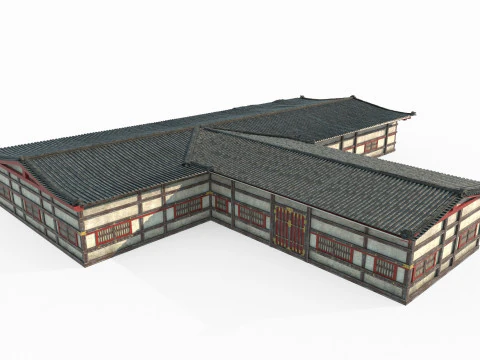 T-shaped houses in ancient Asian architecture 3D Model