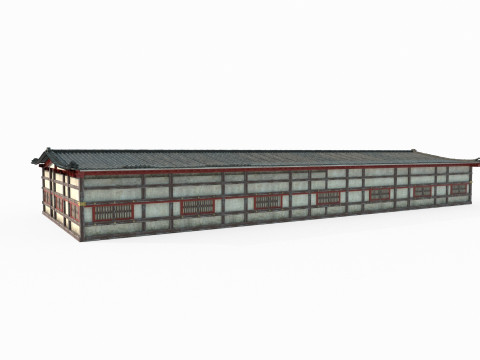 T-shaped houses in ancient Asian architecture 3D Model