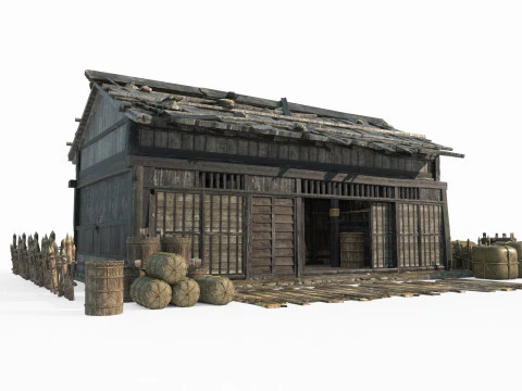 Arquitectura asi&aacute;tica antigua y edificios residenciales Modelo 3D