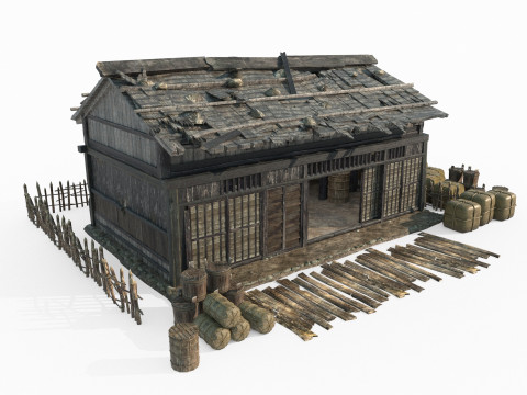 Ancient Asian architecture and residential buildings 3D Model