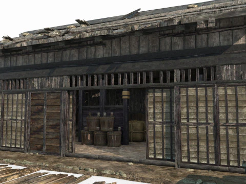 Antica architettura asiatica ed edifici residenziali Modello 3D