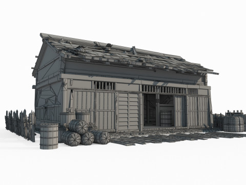 Ancient Asian architecture and residential buildings 3D Model