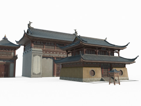 Asian School of Ancient Architecture Palace Modèle 3D