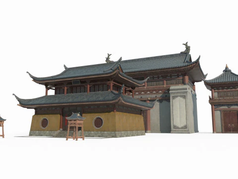 Asian School of Ancient Architecture Palace 3D Model