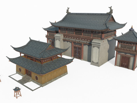 Asian School of Ancient Architecture Palace 3D Model