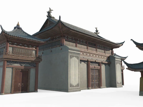 Asian School of Ancient Architecture Palace 3D Model