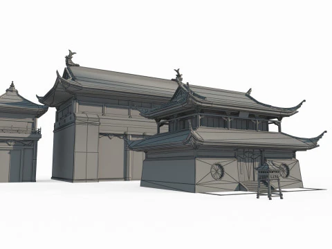 Asian School of Ancient Architecture Palace 3D Model