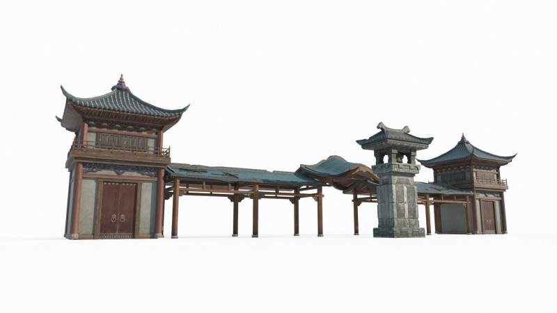 Ancient sailboat dock 3D Model .c4d .max .obj .3ds .fbx .stl .blend 