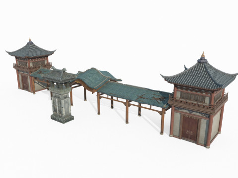 Ancient sailboat dock 3D Model